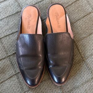 Madewell Black Leather Slip-On Mules